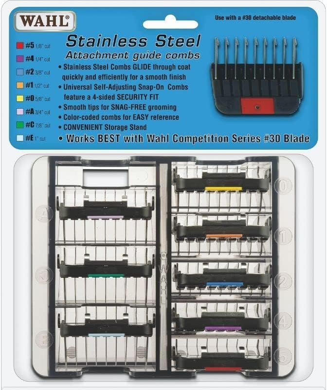 Wahl Professional Animal Stainless Steel Attachment Guide Comb Set