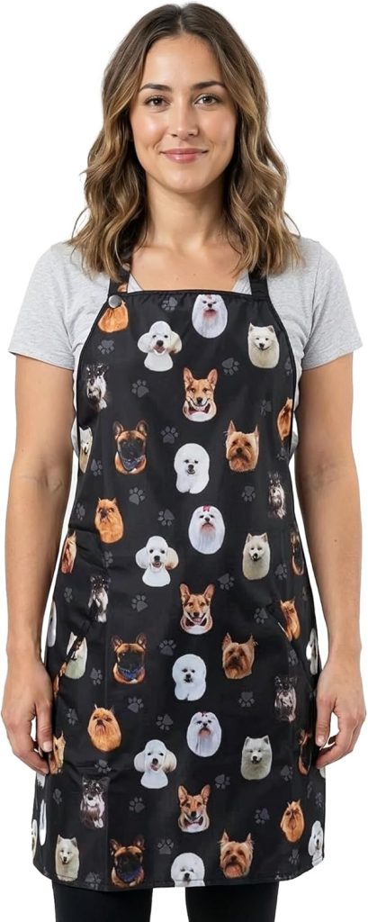 Ladybird Line 610 Unisex Dog Head Print Waterproof Grooming and Styling Apron
