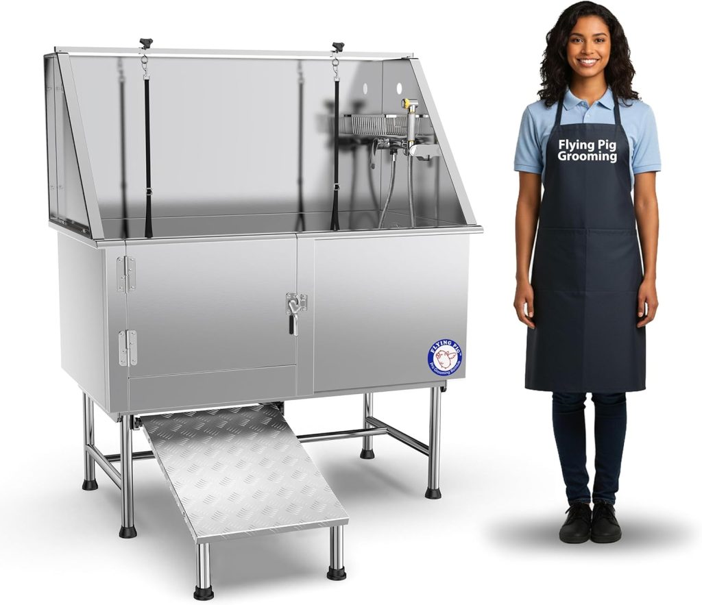 Flying Pig 50" Stainless Steel Pet Dog Grooming Bath Tub